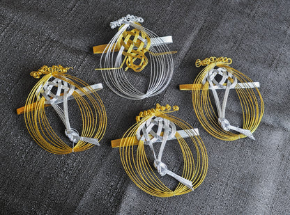 4 sets of Mizuhiki - Gold/Silver(circle)